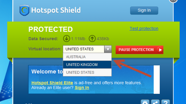 Top 9 phần mềm Fake IP miễn phí - Ảnh 1. phần mềm Fake IP miễn phí Hotspot Shield