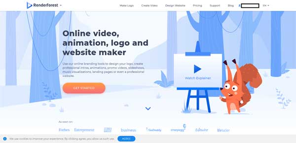 11 phần mềm làm video trên máy tính miễn phí tốt nhất hiện nay - Ảnh 6. phần mềm làm video trên máy tính Renderforest
