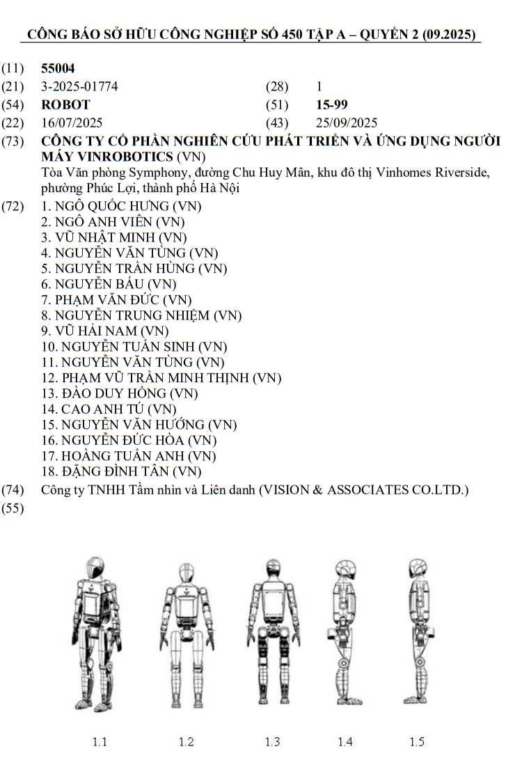 Công ty của ông Phạm Nhật Vượng hé lộ động thái mới: đăng ký bản quyền đồng loạt 3 mẫu robot, một chi tiết khẳng định dấu ấn 100% 'made in Vietnam'- Ảnh 4.