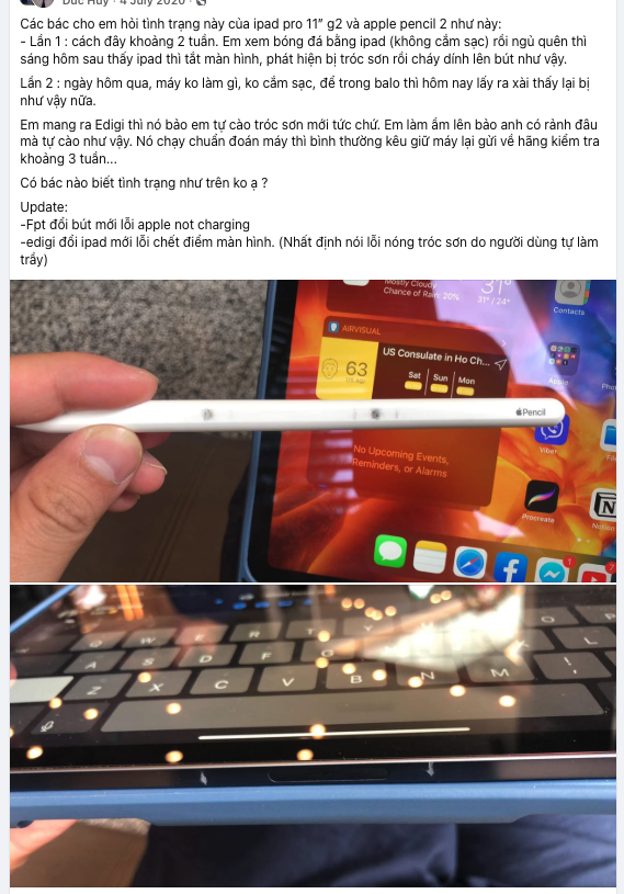 Apple Pencil xuất hiện vết giống cháy xém khi sạc với iPad: Bộ Công Thương yêu cầu Apple Việt Nam báo cáo- Ảnh 2.
