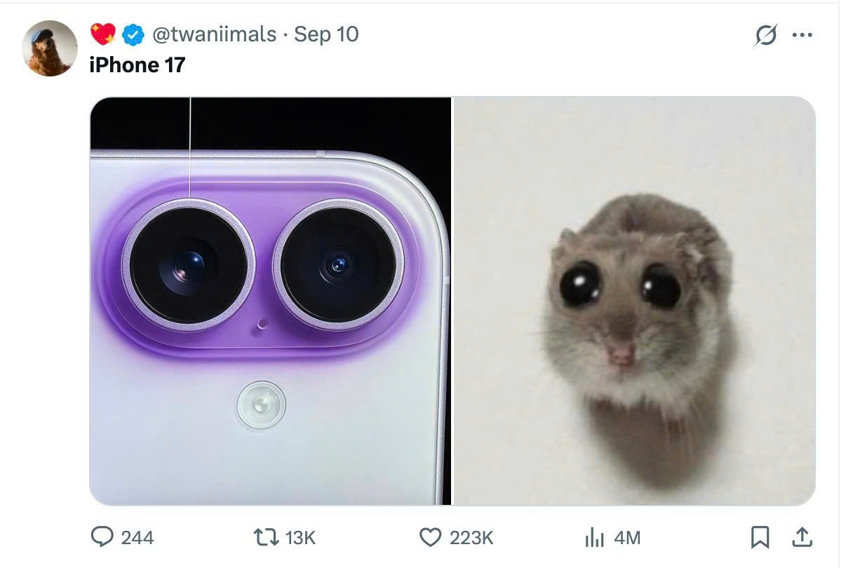 iphone-17-anh-17575633522581457570488 Cộng đồng mạng rần rần chế ảnh hài hước "cười ra nước mắt" của iPhone 17 - Ảnh 4.