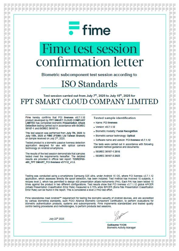 FPT AI eKYC đạt chứng nhận sinh trắc học quốc tế ISO/IEC 30107-3- Ảnh 2. FPT AI eKYC đạt chứng nhận sinh trắc học quốc tế ISO/IEC 30107-3- Ảnh 2.