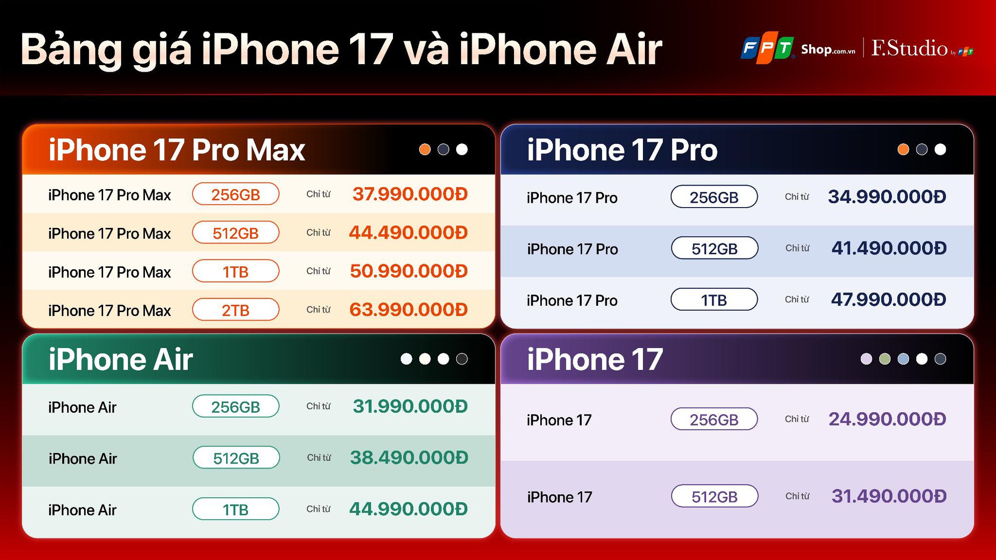 FPT Shop và F.Studio nhận đặt cọc iPhone 17, iPhone Air với mức trợ giá đến 4.500.000 đồng- Ảnh 1.