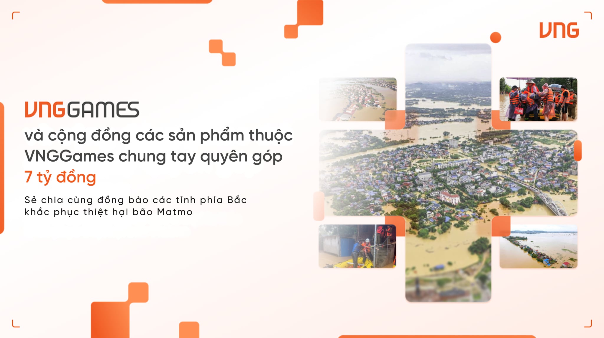 VNGGames ủng hộ 7 tỷ đồng hỗ trợ người dân các tỉnh phía Bắc khắc phục thiệt hại do bão lụt - Ảnh 1.