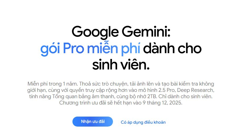 Cách đăng ký gói Google Gemini Pro và 2TB dung lượng miễn phí 1 năm- Ảnh 2.
