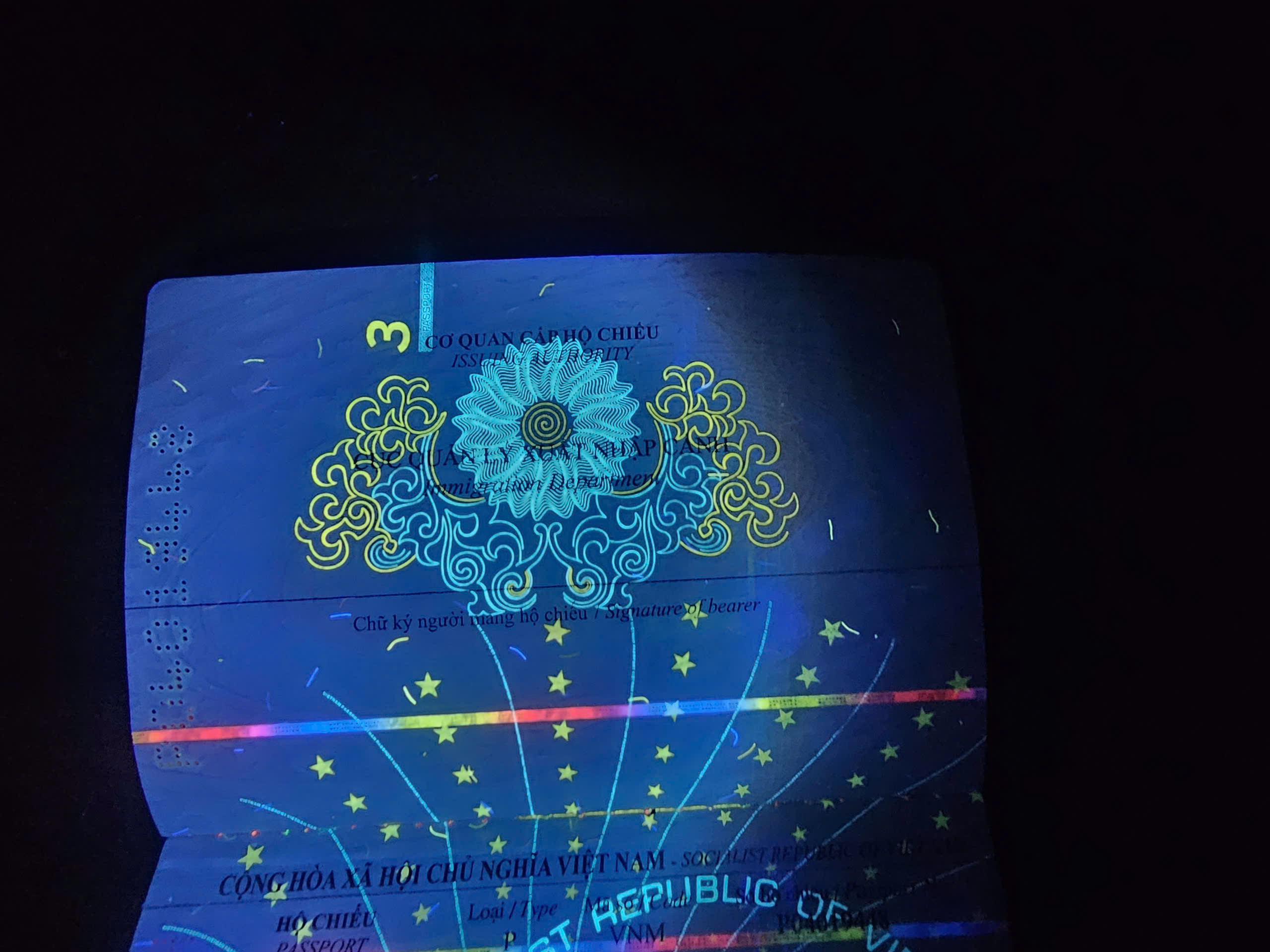 Hé lộ nhiều hình ảnh 'bất ngờ' trên hộ chiếu Việt Nam khi soi tia UV - Ảnh 1.