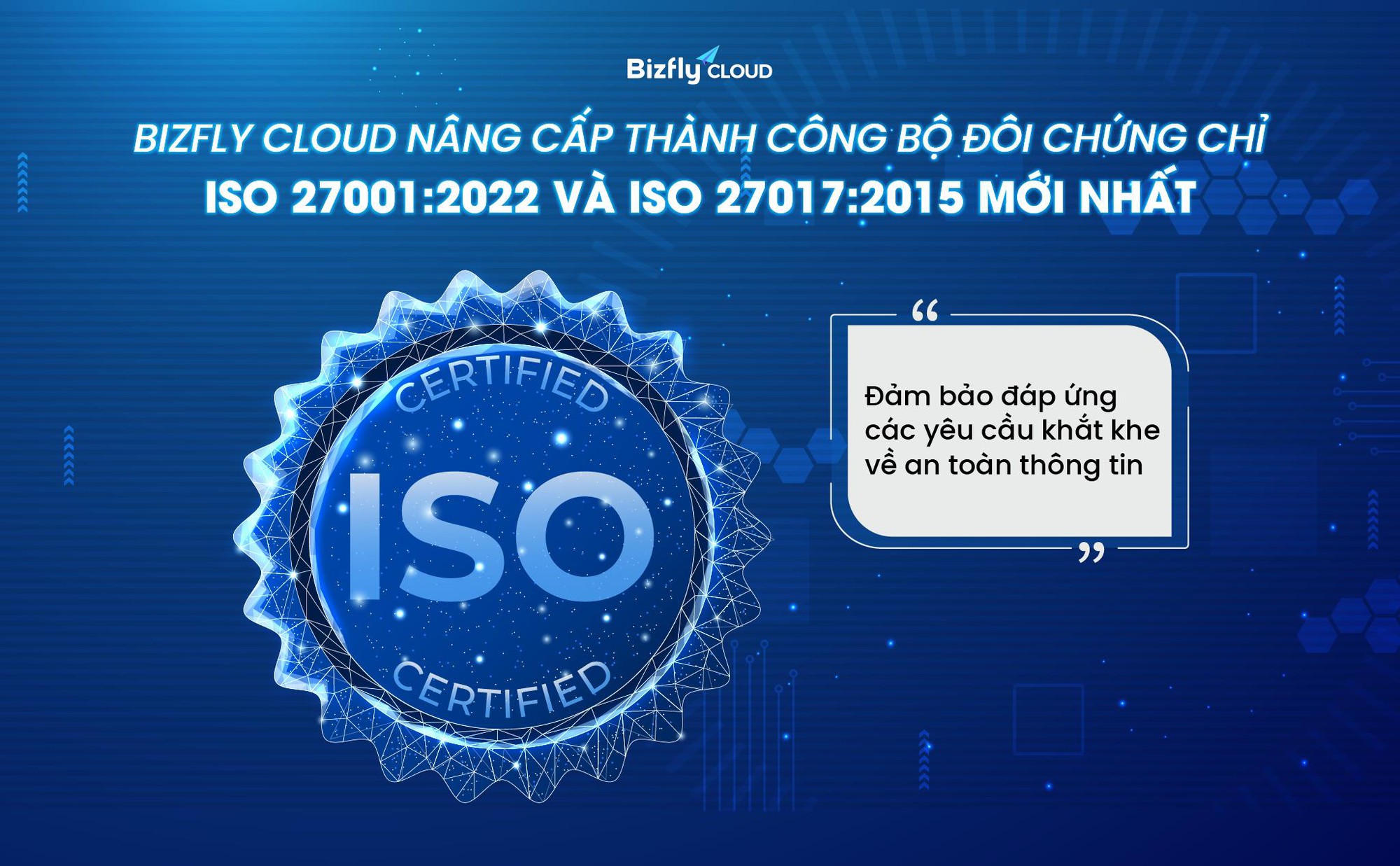 Bizfly Cloud nâng cấp thành công hai chứng chỉ ISO 27001:2022 và ISO 27017:2015 mới nhất- Ảnh 1. Bizfly Cloud nâng cấp thành công hai chứng chỉ ISO 27001:2022 và ISO 27017:2015 mới nhất- Ảnh 1.