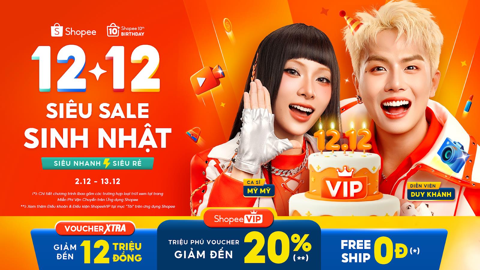 Shopee khởi động “12.12 Siêu Sale Sinh Nhật” với loạt chương trình mua sắm giải trí hoành tráng - Ảnh 1. Shopee khởi động “12.12 Siêu Sale Sinh Nhật” với loạt chương trình mua sắm giải trí hoành tráng - Ảnh 1.
