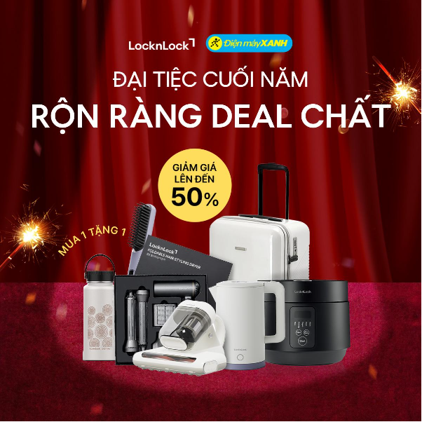 LocknLock x Điện Máy Xanh: Khai mở Đại tiệc cuối năm – Rộn ràng deal chất! - Ảnh 1. LocknLock x Điện Máy Xanh: Khai mở Đại tiệc cuối năm – Rộn ràng deal chất! - Ảnh 1.
