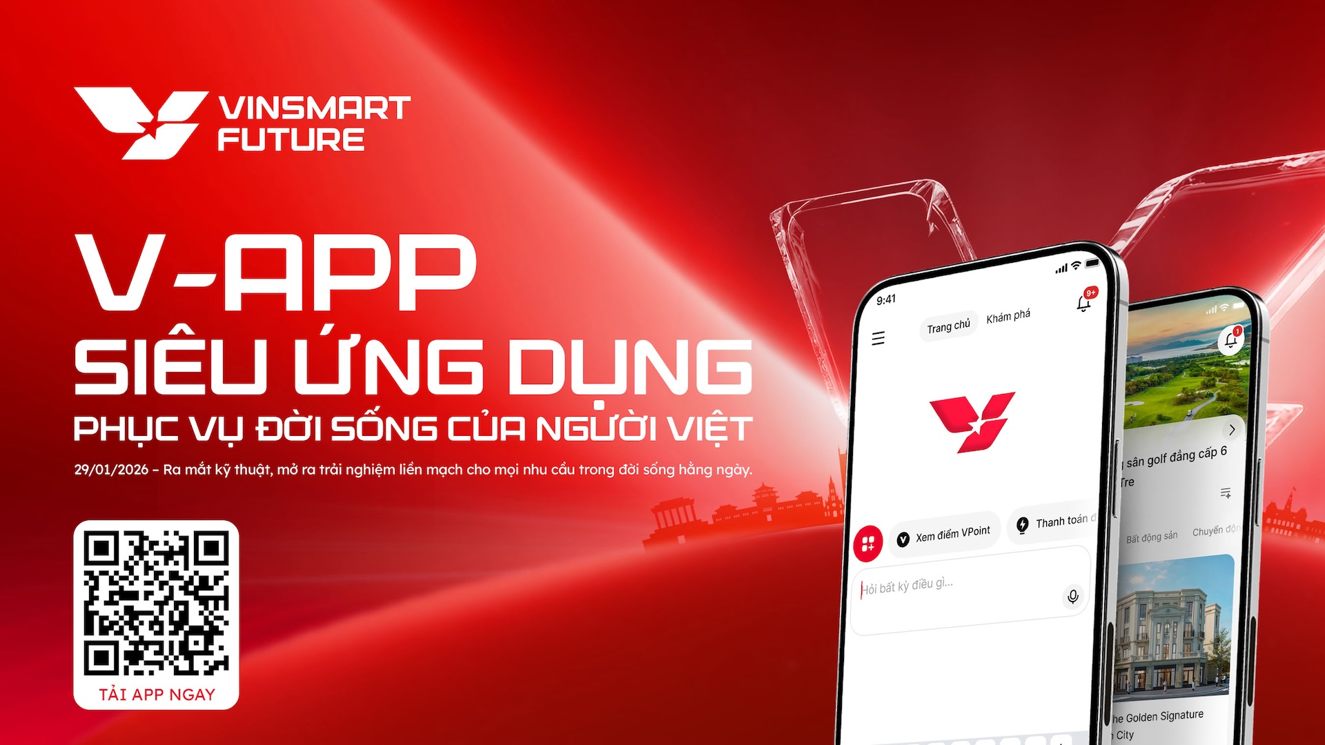Vingroup trình làng siêu ứng dụng V-App, kết nối từ nhà ở đến xe điện, du lịch, mua sắm - Ảnh 1.