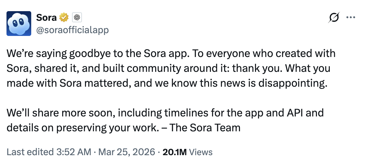 anh-man-hinh-2026-03-25-luc-142501-1774423518489221454203 Chuyện gì đang xảy ra phía sau việc OpenAI bất ngờ “khai tử” Sora? - Ảnh 1.